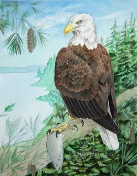 águila calva tesis aves Pinturas al óleo
